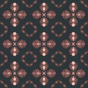 Elegant Lux Geo Textured Tile - Dark Teal Taupe, Large