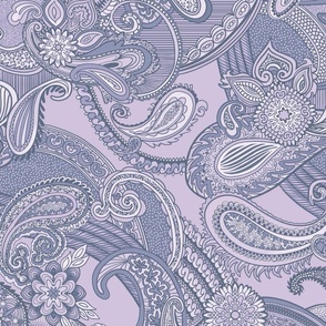 Romantic Lilac Paisley Elegant Patterns and Romantic Hues