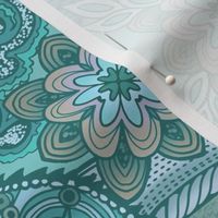 Aqua Paisley Tranquility: Elegant Patterns in Romantic Hues