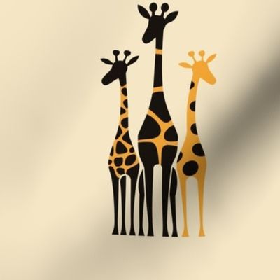 Safari Elegance - Stylized Giraffe Family