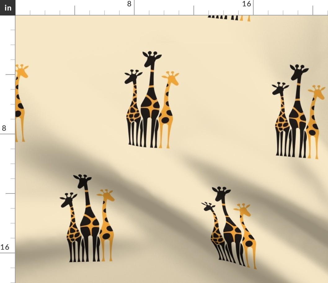 Safari Elegance - Stylized Giraffe Family