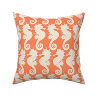 Seahorse Silhouettes - Orange and Cream - Small