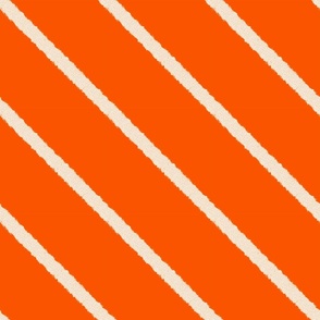 Orange & Cream Diagonal Stripes