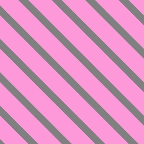 Pink & Gray Diagonal Stripes