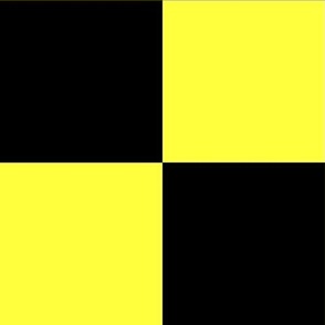 Neon Checks - Jumbo - Classic Dark Black & Bright Lemon Yellow - Florescent Fun