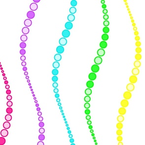 Festive Neon Rainbow Polkadot Waves - Vertical - Large