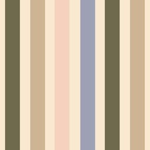 Colorful Vintage Stripes _Floral Hen