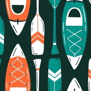 Lake Canoes and Paddles teal red (small scale)
