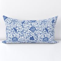 Chinoiserie Floral French Blue White Swirl
