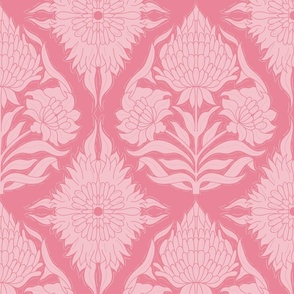 Damask floral large block print design