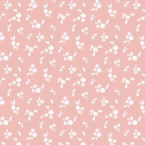 Petite blooms: subtle floral pattern white on pink S 