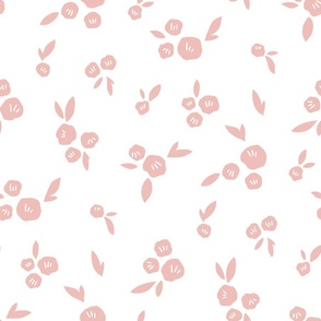 Petite blooms: subtle floral pattern pink on white L