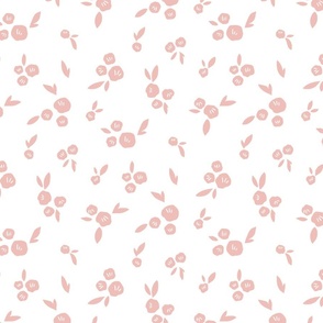 Petite blooms: subtle floral pattern pink on white M