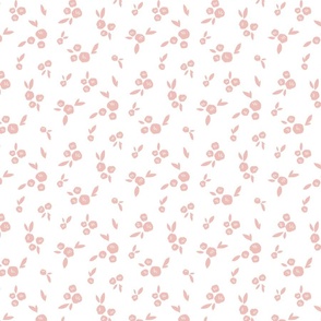 Petite blooms: subtle floral pattern pink on white S