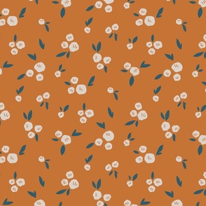 Petite blooms: subtle floral pattern in orange hues M