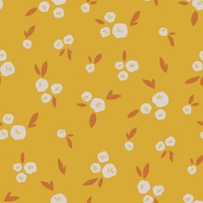 Petite blooms: subtle floral pattern in yellow hues L