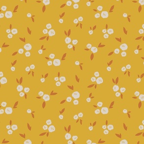 Petite blooms: subtle floral pattern in yellow hues M