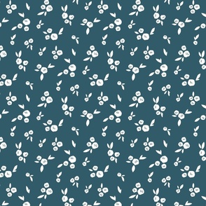 Petite blooms: subtle floral pattern in dark blue S