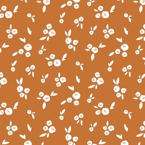 Petite blooms: subtle floral pattern in orange M
