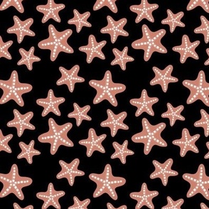 Boho style classic starfish - Summer island ocean vibes beach design sienna on black SMALL 