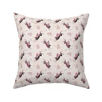 Folk Hare and stems pink small