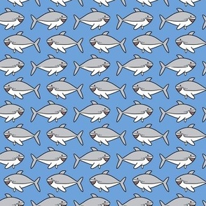 5x5.4 Sharks on blue 