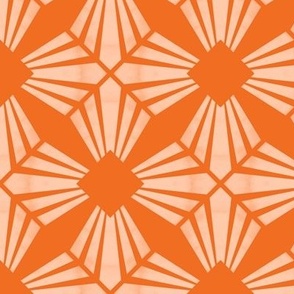 (small) Art Deco 20s Geometric Sunbeams orange