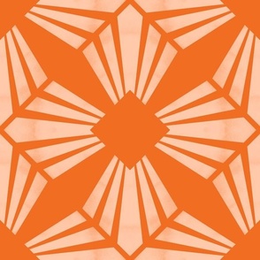 Art Deco 20s Geometric Sunbeams orange