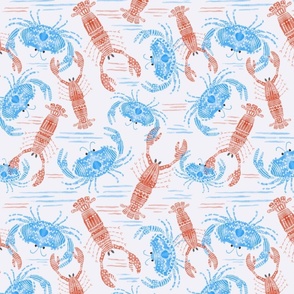 Crustacean nautical pattern