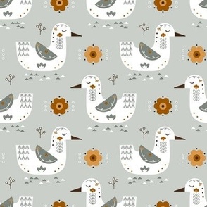 Scandinavian Birds with Flowers 6