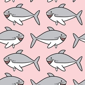 12x13 Sharks on pink 