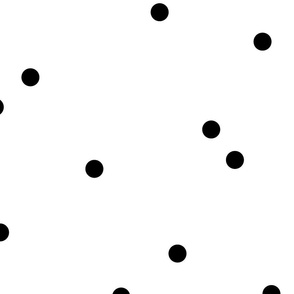 Large -  black and white tossed dots