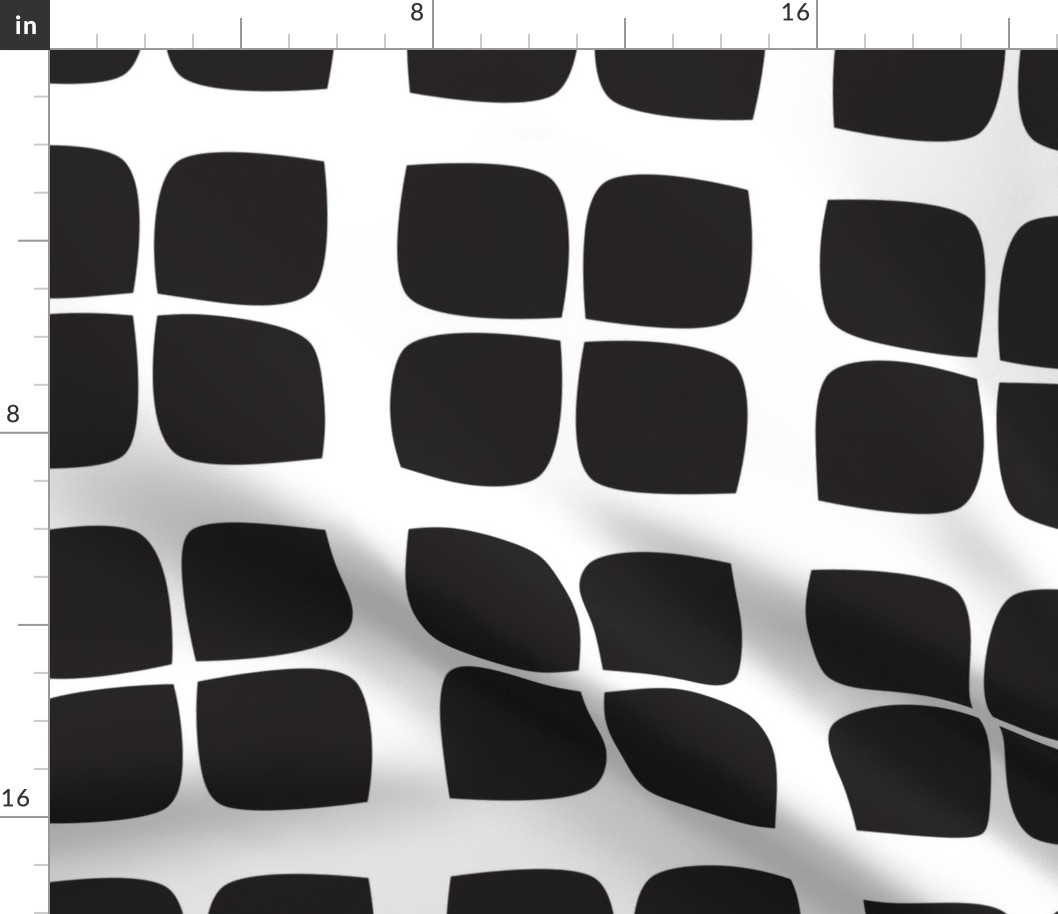 Large -  black and white geometric design