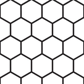 Large -  black and white honeycomb