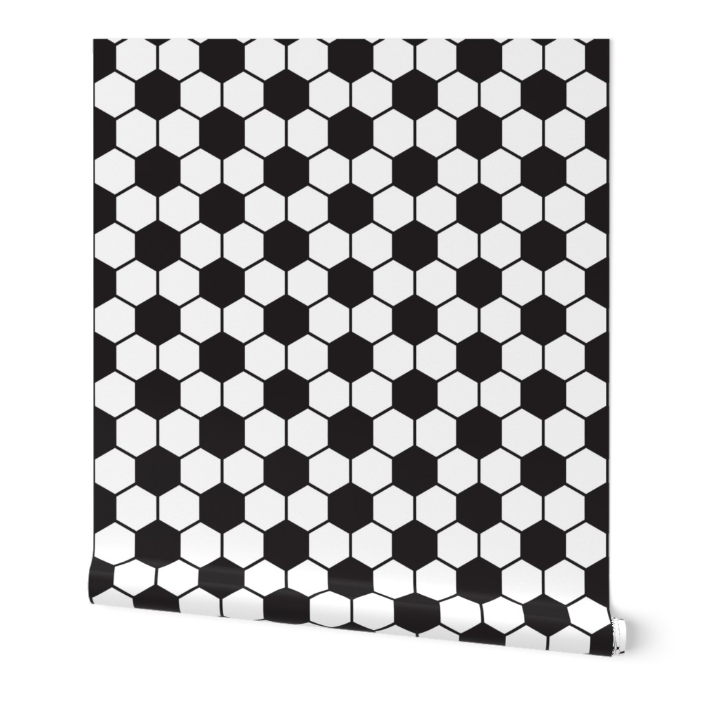 Large -  black and white soccer ball pattern