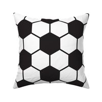 Large -  black and white soccer ball pattern