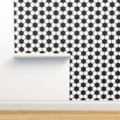 Large -  black and white soccer ball pattern