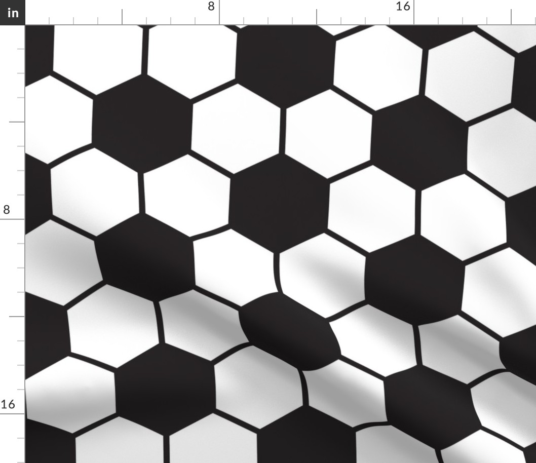 Large -  black and white soccer ball pattern