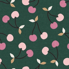 Sweet Cherries (L), Deep Green {textured}