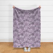 Romantic maximalist floral - mauve - large scale for bedding and curtains