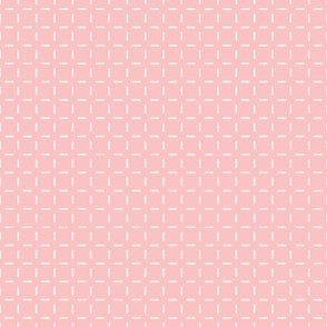 sashiko grid stitched l pink & off white l large