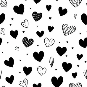 Black And White Hearts