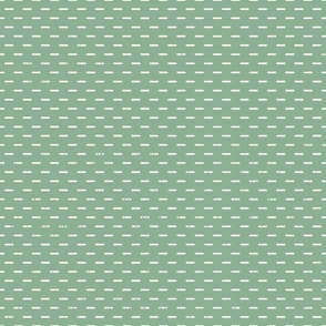 sashiko row stitched l green & off white l large