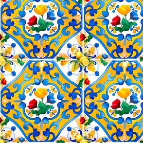 Dolce vita,Italian style,lemon,majolica ,mosaic tiles