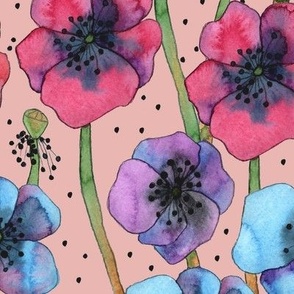 Anemones on pink