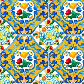 Dolce vita,Italian style,lemon,majolica ,mosaic tiles 2
