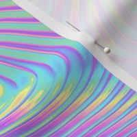 Psychedelic Party Wall, Iridescent Rainbow Pastel Ridged Topological Map Moire Swirls