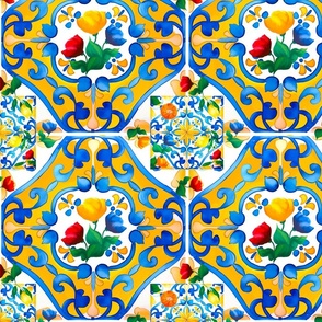 Dolce vita,Italian style,lemon,majolica ,mosaic tiles 3