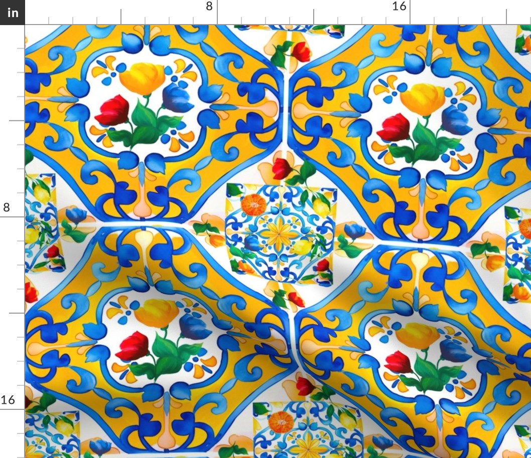 Dolce vita,Italian style,lemon,majolica ,mosaic tiles 3