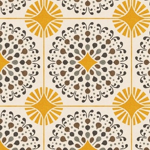 fireworks in the room-mandala-tiles-black and gold